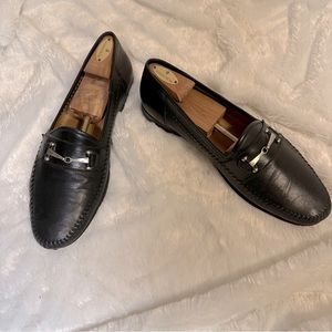 Magnanni horse bit loafer black leather 13 M